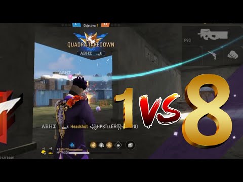 👹 1 VS8 * clutch IN THE FREE FIRE 🔥!! CS RANK 🍷 35 STAR ⭐ VIDEO !! @aaabhiyt