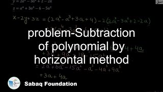 problem-Subtraction of polynomial by horizontal method