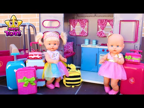 Nenuco NAIA y ALICE Vacaciones de Verano en CARAVANA después del COLEGIO - Historias con Muñecas