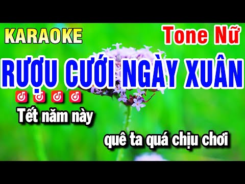 Karaoke Rượu Cưới Ngày Xuân Nhạc Sống Tone Nữ | Beat Huỳnh Anh