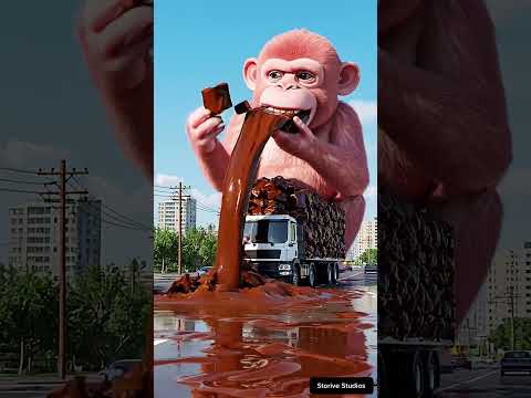 This 💕Monkey 🐒 Didn't Just Steal Candy 🍭🍬, He is king of chocolate🍫 #monkey #chocolate