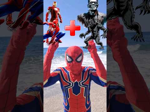 Spiderman and Ironman + Frankenshtein and Werewolf = Marvel Animation #spiderman #marvel