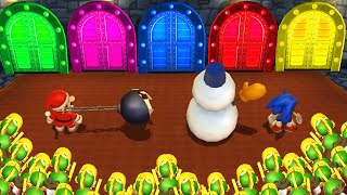 Santa Mario vs Sonic vs Chain Chomp: The Ultimate Step It Up Challenge! Mario party 9