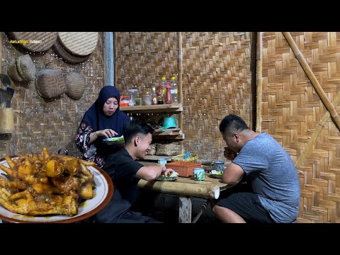 masak request an anak dan suami,ceker pedas manis super nikmat,makan bersama keluarga,masakan desa