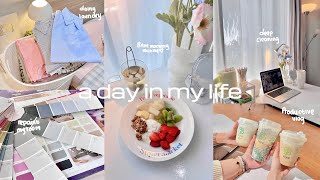 A DAY IN MY LIFE🧸8AM morning routine,skripsi,productive,cleaning,home cooking,doing laundry𐙚 ⭑.ᐟ