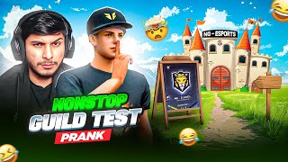 NONSTOP GUILD TEST PRANK 😧 ON LIVE 🥵 GARENA FREE FIRE