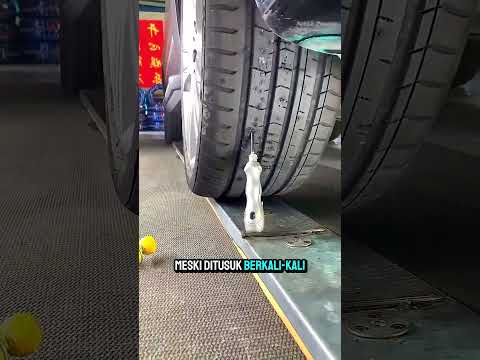 Ban Ditusuk Paku Berkali kali, Kok Nggak Kempes?