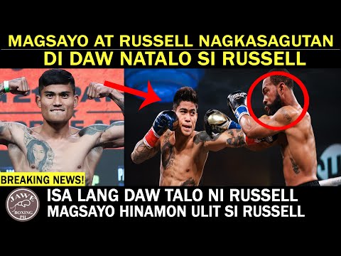 MAGSAYO AT GARRY RUSSELL JR NAGKASAGUTAN ,Isa Lang Daw Talo ni Russell