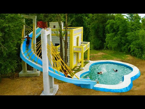 build a house with pool and slide