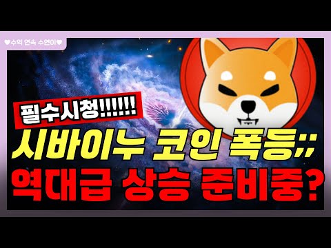 시바이누 코인 역대급 폭등 준비중이다??? 꼭 보셔야합니다! 필수시청하세요!!