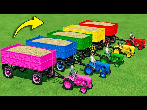 TRANSPORTING Mini PORSCHE TRACTORS & SUGARCANE with VOLVO TRUCK & CRAZY CAT LOADERS!! FS22