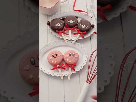 チョコパイでカービィと簡単クマさん作ってみたよ!お子さんでも楽しく作れそう!#バレンタインレシピ #バレンタイン手作り#バレンタイン