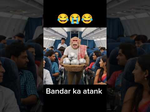 When a monkey sells watermelon in a plane, the girl throws the watermelon at the monkey's face 😭