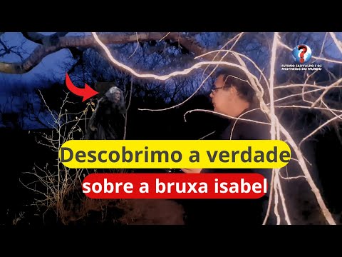 A câmera escondida revelou a bruxa Isabel na velha casa no meio da floresta.