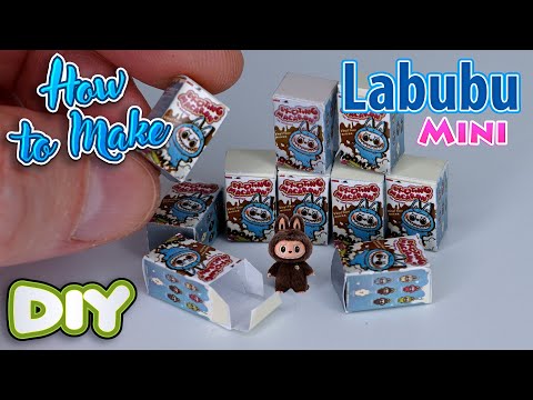 DIY Miniature Labubu Toy with Box 🎁 Easy 10-Minute Craft for Dolls Barbie, LOL & Mini Brands Lovers!