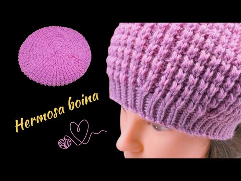 Vueltas acortadas a crochet boina fácil y rápido