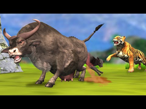 गर्भवती भैंस का दुःख और बाघ का हमला Pregnant Buffalo Baby And Tiger Attack Story Moral Stories Hindi