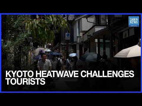 YouTube video thumbnail: Tourists Battle Intense Heat as Kyoto Swelters