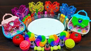 Mixing clay and makeup with glossy slime ! Satisfying slime videos ! Alex slime !!!