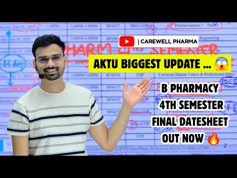 AKTU Final Datesheet Out Now || B Pharmacy 4th Semester || AKTU Biggest Update || Carewell Pharma