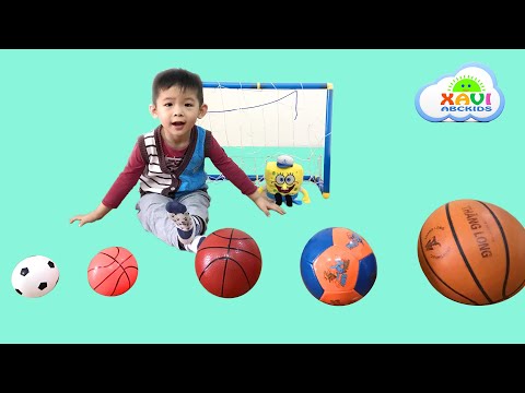 Soccer balls game | Baby Learn colors and playing | Xavi ABCkids