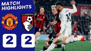 Bournemouth vs Man United (2-2) Highlights | Fernandes goal, Maguire Red card, Hill Own goal