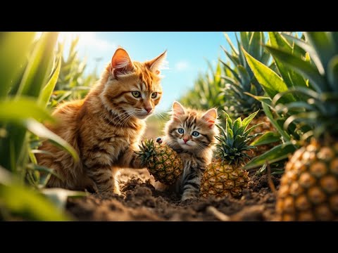 Mama Cat & Ginger’s Pineapple Picnic 🌞🍹 – A Wholesome Day on the Farm!
