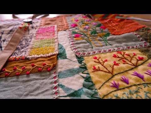 Handmade patchwork idea from scrap fabric