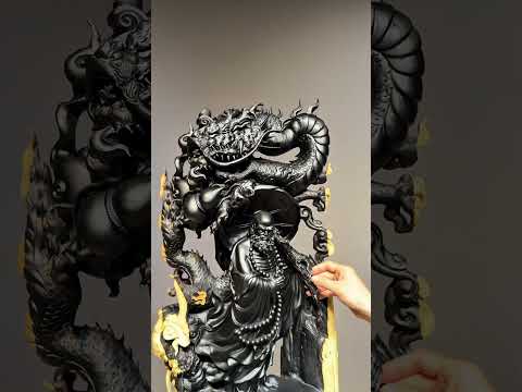 Tượng gỗ quan công đẹp  #điêukhắcgỗ #statue #tuonggoquy
