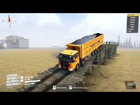 Spintires: Mudrunner.A large car drives through a difficult road.  Gameplay /ep19