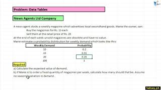 Problem 30: Data Tables