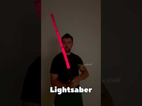 ORIGAMI LIGHTSABER TUTORIAL WITH WORKING LIGHT | DIY PAPER LIGHTSABER EASY ORIGAMI WORLD | STAR WARS