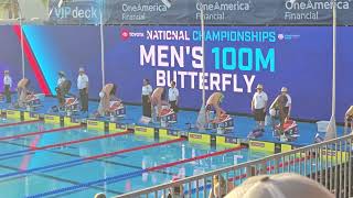 7.30.26 Nationals 100m Fly (finals) Langston Lindsey 