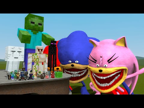 THE SONIC TAPES vs ALL MINECRAFT MOBS In Garry's Mod!