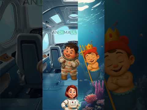 Astronaut boy and Mermaid Dance battle!? #shorts