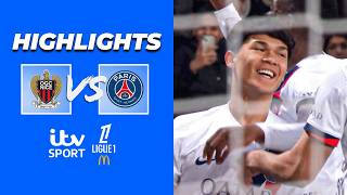 HIGHLIGHTS - Dro scores first PSG goal in demolition! | Nice v PSG | Ligue 1 x ITV sport