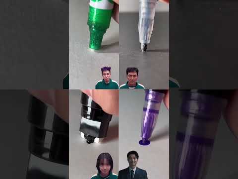 Posca markers bright acrylic Markers Satisfying Activation squidgame edition #trending #shorts