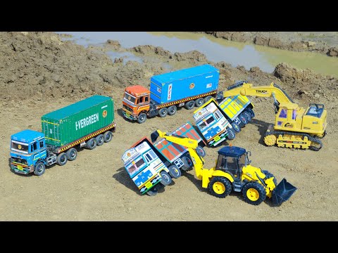 18 Wheeler Dumper Truck Accident Pulling Out Double JCB 3DX Eco Xpert ? Jcb Contraction Work | CSToy