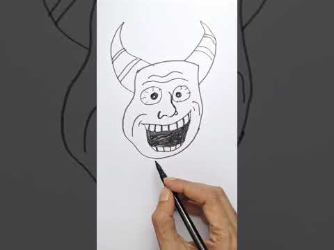 How to Draw a Troll Face / Scary Face – Easy Step-by-Step Tutorial #trollface  #scaryface