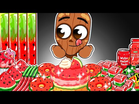 ASMR Mukbang | Watermelon Desserts (Jelly, Watermelon Tanghulu, Ice cream) with Tung Tung Tung Sahur