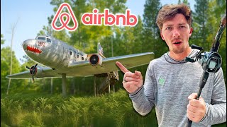 Renting an Airplane Airbnb Just To Fish a Private Pond!