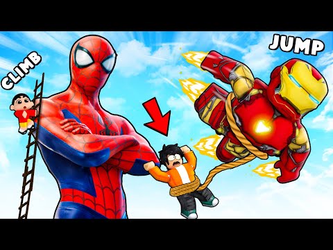CLIMBING AVENGERS TOWER in CLIMB TOWER and JUMP ROBLOX