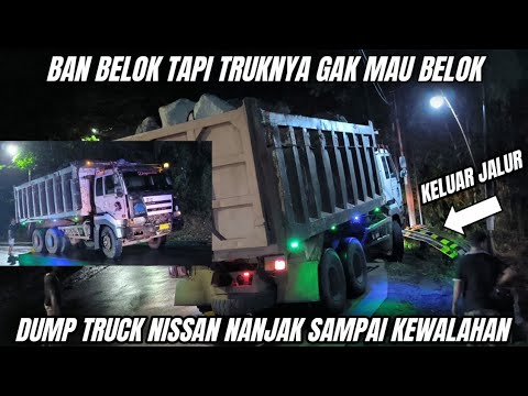 2 Dump Truck Nissan Muatan Batu Boulder Tujuan Pangandaran Kesulitan Nanjak Ditanjakan Tepung Kanjut