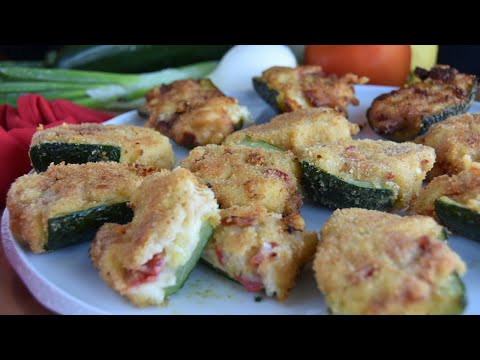 😍 Calabacines rellenos de queso y chorizo UNA RECETA FÁCIL Y DELICIOSA ... Y SIN HORNO