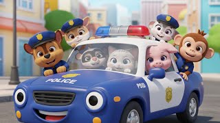 재밌는 동물 경찰차 율동 동요 노래 ~ Police Car with Animals Nursery Rhymes