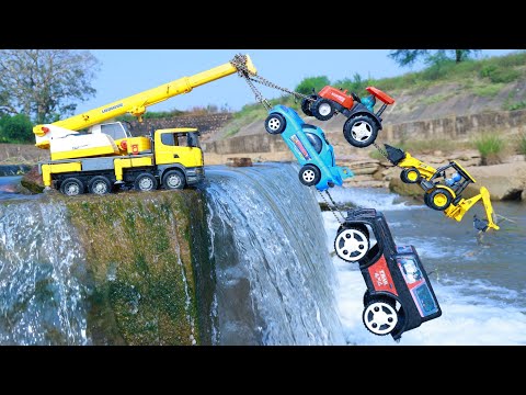 Mahindra Tractor Bugatti Car Jcb3dx Mahindra Thar Accident River Waterfall Pulling Out Crane Truck ?