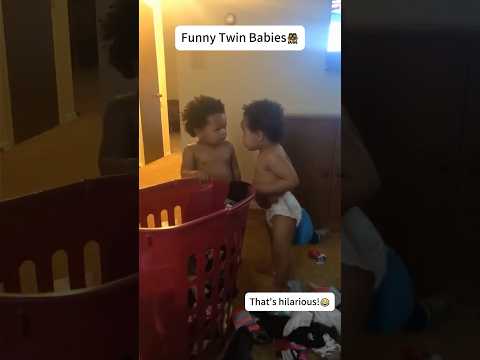 Funny twin babies.#FunnyTwins #TwinBabies #DoubleTrouble #BabyComedy #CuteKids #LOL #BabyHumor