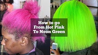 Amazing Hair Color Transformation Dying My Hair Lime Green Pink