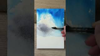 Painting the simplest little landscapes always brings the most joy 💙💛 #watercolour #watercolor