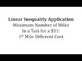 Taxi Fare Calculations and Inequalities